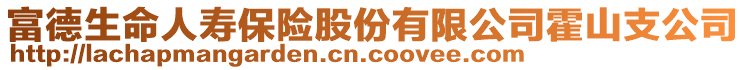 富德生命人寿保险股份有限公司霍山支公司