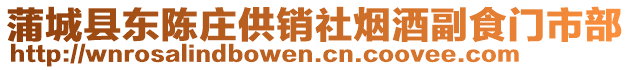 蒲城縣東陳莊供銷社煙酒副食門市部