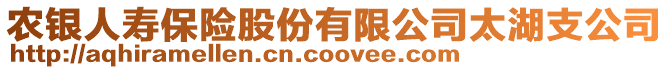 農(nóng)銀人壽保險股份有限公司太湖支公司