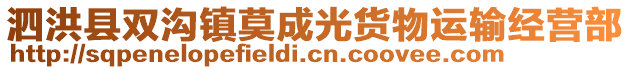 泗洪縣雙溝鎮(zhèn)莫成光貨物運(yùn)輸經(jīng)營部