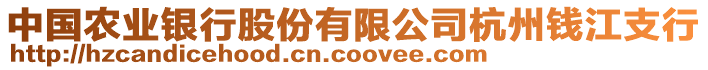 中國(guó)農(nóng)業(yè)銀行股份有限公司杭州錢江支行