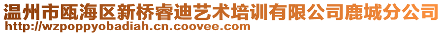 溫州市甌海區(qū)新橋睿迪藝術培訓有限公司鹿城分公司