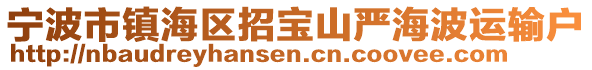 寧波市鎮(zhèn)海區(qū)招寶山嚴海波運輸戶