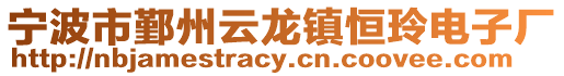 寧波市鄞州云龍鎮(zhèn)恒玲電子廠
