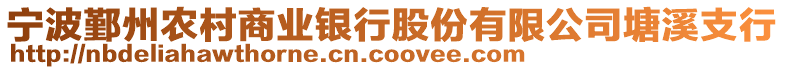 寧波鄞州農村商業銀行股份有限公司塘溪支行