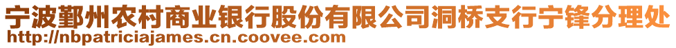 寧波鄞州農村商業銀行股份有限公司洞橋支行寧鋒分理處