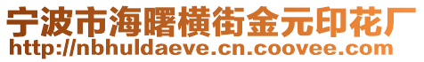 寧波市海曙橫街金元印花廠