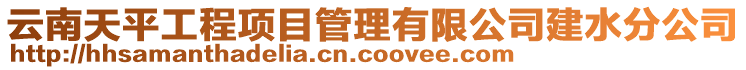 云南天平工程项目管理有限公司建水分公司