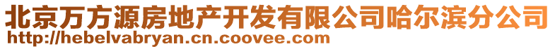 北京萬方源房地產(chǎn)開發(fā)有限公司哈爾濱分公司