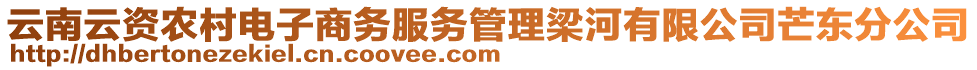 云南云資農(nóng)村電子商務(wù)服務(wù)管理梁河有限公司芒東分公司