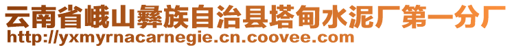 云南省峨山彝族自治縣塔甸水泥廠第一分廠