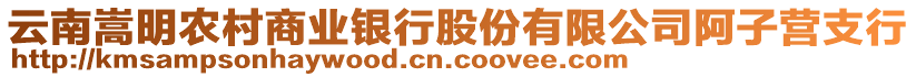 云南嵩明農(nóng)村商業(yè)銀行股份有限公司阿子營支行