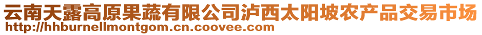 云南天露高原果蔬有限公司瀘西太陽(yáng)坡農(nóng)產(chǎn)品交易市場(chǎng)