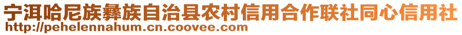 寧洱哈尼族彝族自治縣農(nóng)村信用合作聯(lián)社同心信用社