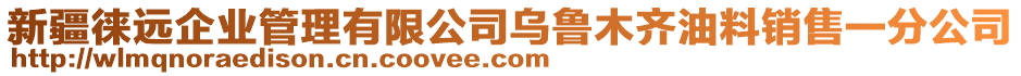 新疆徠遠企業(yè)管理有限公司烏魯木齊油料銷售一分公司