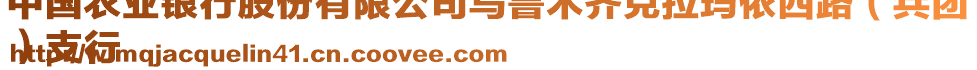 中國(guó)農(nóng)業(yè)銀行股份有限公司烏魯木齊克拉瑪依西路（兵團(tuán)
）支行