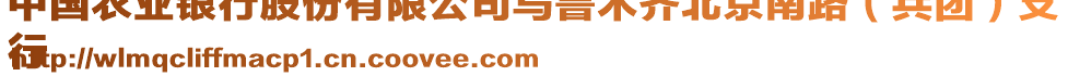 中國農(nóng)業(yè)銀行股份有限公司烏魯木齊北京南路（兵團）支
行