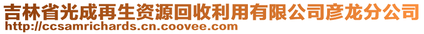 吉林省光成再生资源回收利用有限公司彦龙分公司