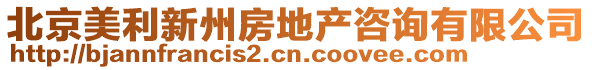 北京美利新州房地產咨詢有限公司