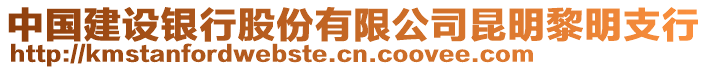 中國建設銀行股份有限公司昆明黎明支行