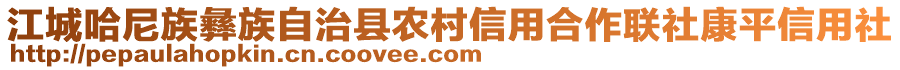 江城哈尼族彝族自治縣農(nóng)村信用合作聯(lián)社康平信用社