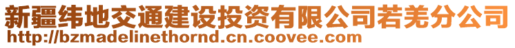 新疆緯地交通建設(shè)投資有限公司若羌分公司