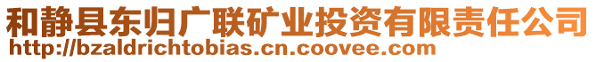 和靜縣東歸廣聯(lián)礦業(yè)投資有限責(zé)任公司