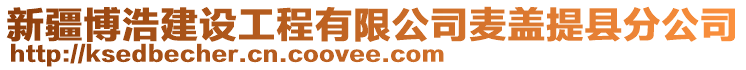 新疆博浩建设工程有限公司麦盖提县分公司