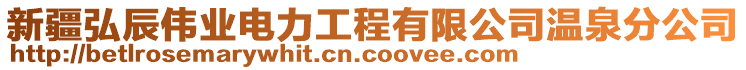 新疆弘辰偉業(yè)電力工程有限公司溫泉分公司