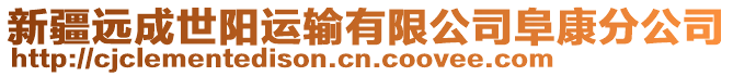 新疆遠(yuǎn)成世陽運(yùn)輸有限公司阜康分公司
