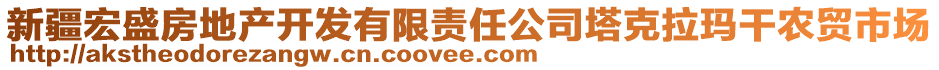 新疆宏盛房地产开发有限责任公司塔克拉玛干农贸市场