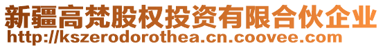 新疆高梵股權(quán)投資有限合伙企業(yè)