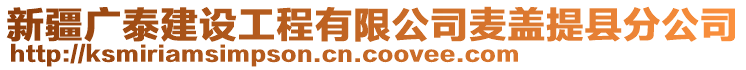 新疆廣泰建設(shè)工程有限公司麥蓋提縣分公司