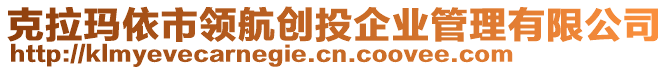 克拉瑪依市領(lǐng)航創(chuàng)投企業(yè)管理有限公司