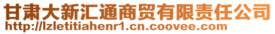 甘肃大新汇通商贸有限责任公司