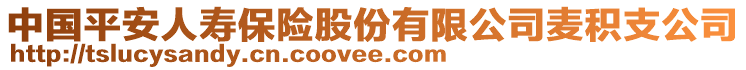 中國平安人壽保險股份有限公司麥積支公司