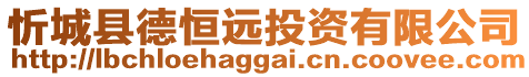 忻城縣德恒遠(yuǎn)投資有限公司