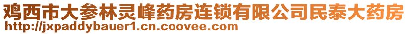 雞西市大參林靈峰藥房連鎖有限公司民泰大藥房