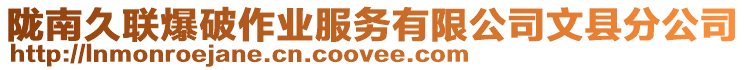 隴南久聯(lián)爆破作業(yè)服務(wù)有限公司文縣分公司