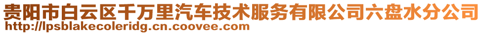 貴陽(yáng)市白云區(qū)千萬(wàn)里汽車(chē)技術(shù)服務(wù)有限公司六盤(pán)水分公司