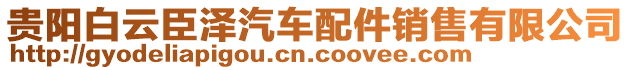 貴陽白云臣澤汽車配件銷售有限公司