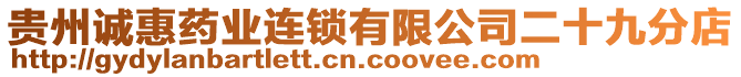 貴州誠惠藥業(yè)連鎖有限公司二十九分店