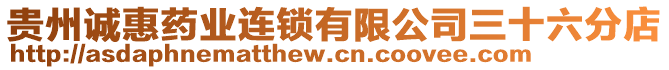 貴州誠(chéng)惠藥業(yè)連鎖有限公司三十六分店