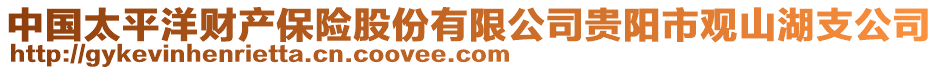 中國(guó)太平洋財(cái)產(chǎn)保險(xiǎn)股份有限公司貴陽(yáng)市觀山湖支公司