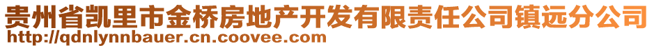 貴州省凱里市金橋房地產(chǎn)開發(fā)有限責任公司鎮(zhèn)遠分公司