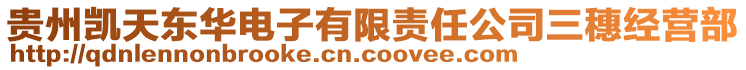 貴州凱天東華電子有限責(zé)任公司三穗經(jīng)營(yíng)部