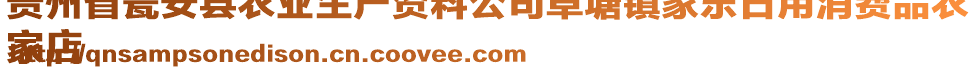 貴州省甕安縣農(nóng)業(yè)生產(chǎn)資料公司草塘鎮(zhèn)家樂(lè)日用消費(fèi)品農(nóng)
家店