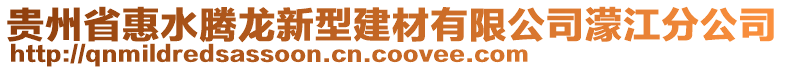 貴州省惠水騰龍新型建材有限公司濛江分公司