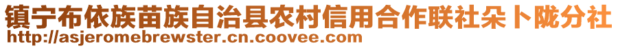 鎮(zhèn)寧布依族苗族自治縣農(nóng)村信用合作聯(lián)社朵卜隴分社