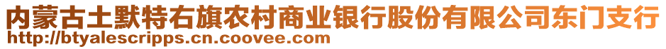 內(nèi)蒙古土默特右旗農(nóng)村商業(yè)銀行股份有限公司東門支行